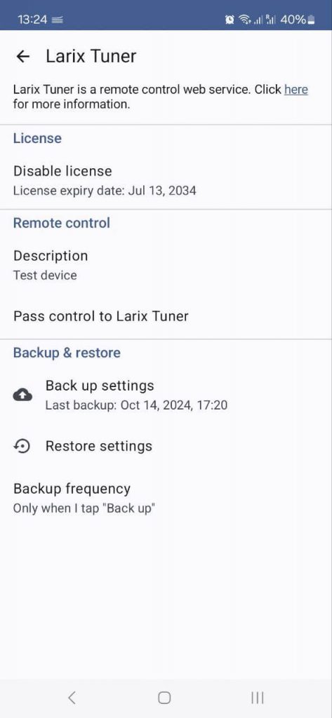 Larix Tuner menu in Larix Broadcaster Larix Tuner menu in Larix Broadcaster